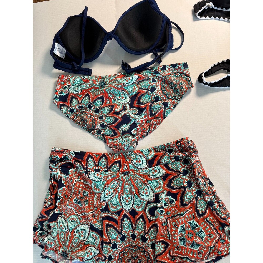 Womens Swimsuit 7 Piece Lot Size Large 2-Piece Sets Land's End 3 piece and mixed - Picture 12 of 16
